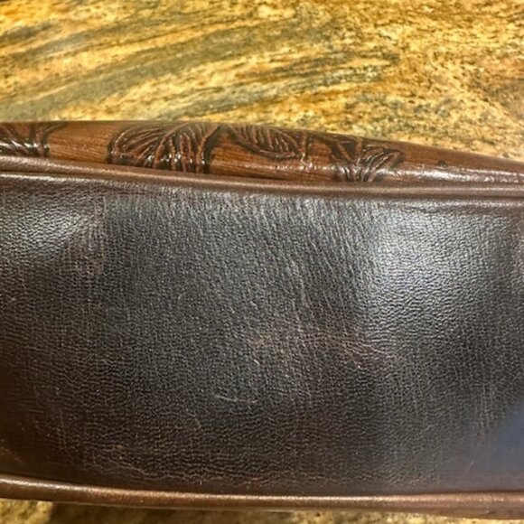Patricia Nash Leather Very Good Condition Brown Barkleaves Gracchi Purse - Picture 6 of 7